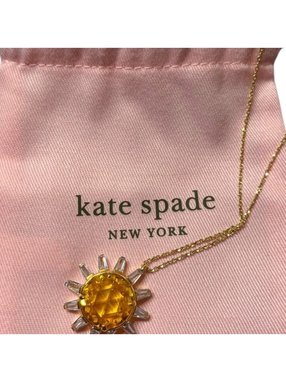Women Kate Spade Gold Sunburst Statement Necklace OS - Picture 1 of 3